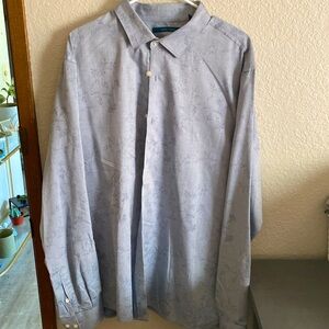 Light blue Perry Ellis button-down with floral pattern